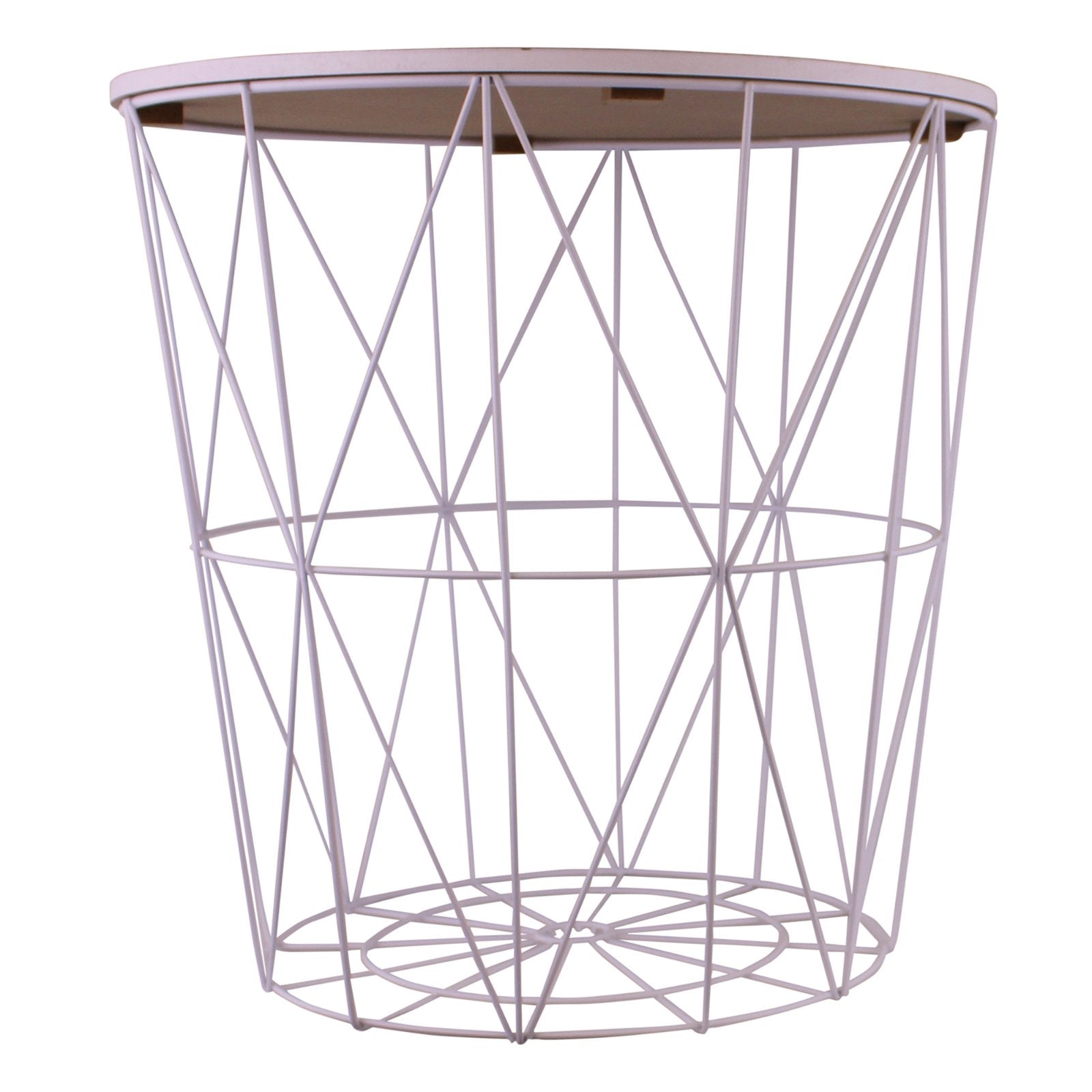 Circular Geometric Side Table White & Marble Effect