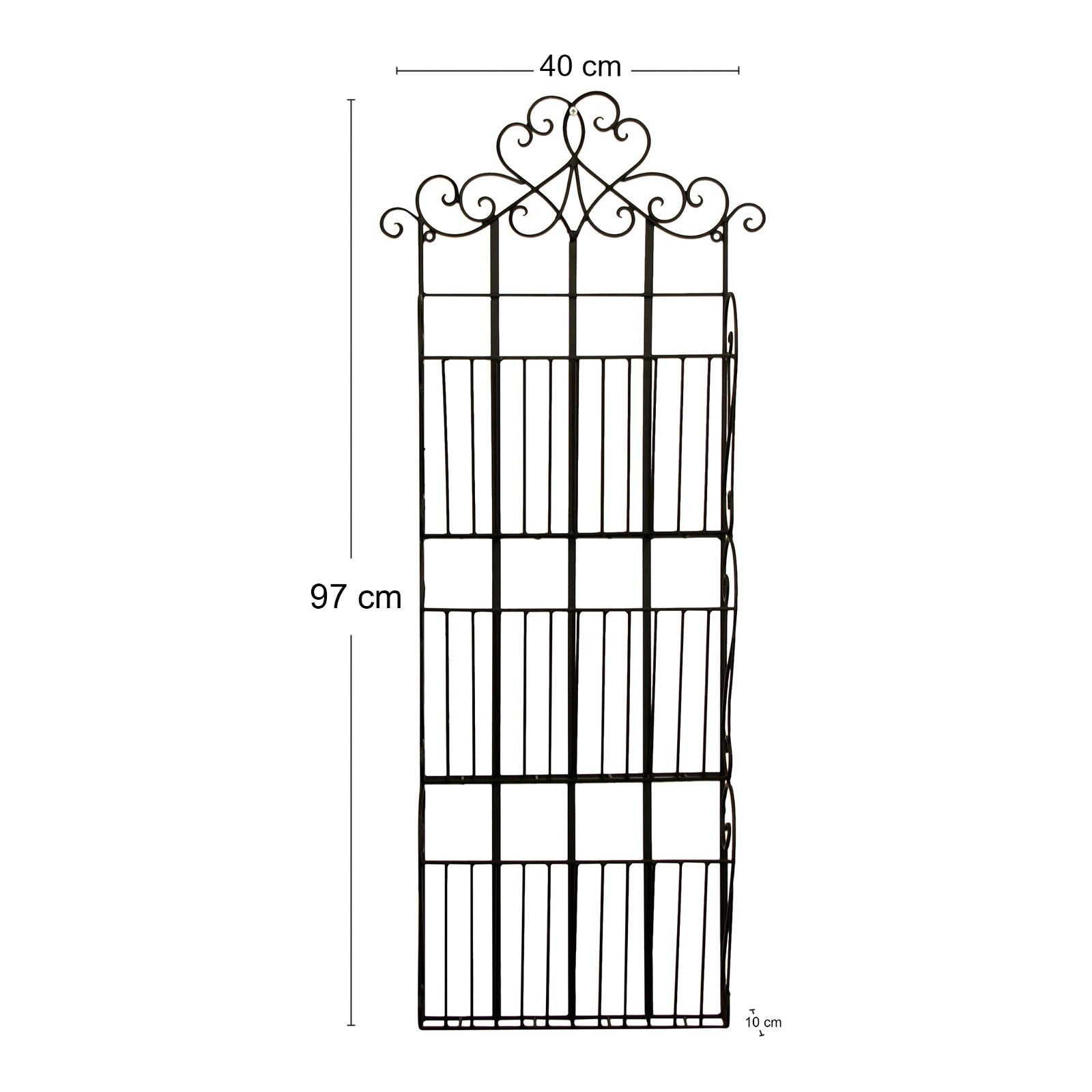 Black Scroll Wall Hanging 3 Section Magazine Rack