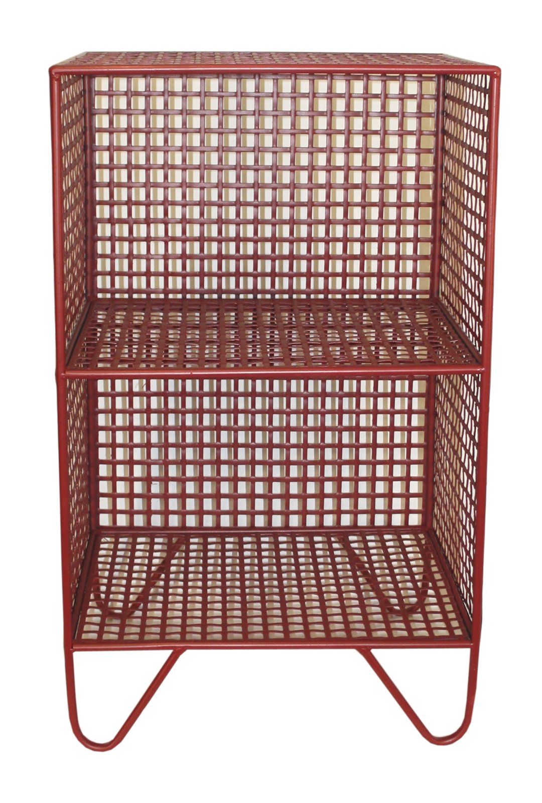 2 Tier Square Side Table Red