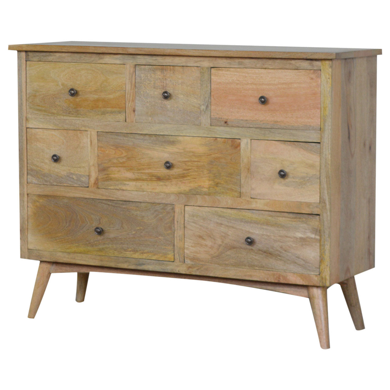 Oak-ish Solid Wood 8 Drawer Chest