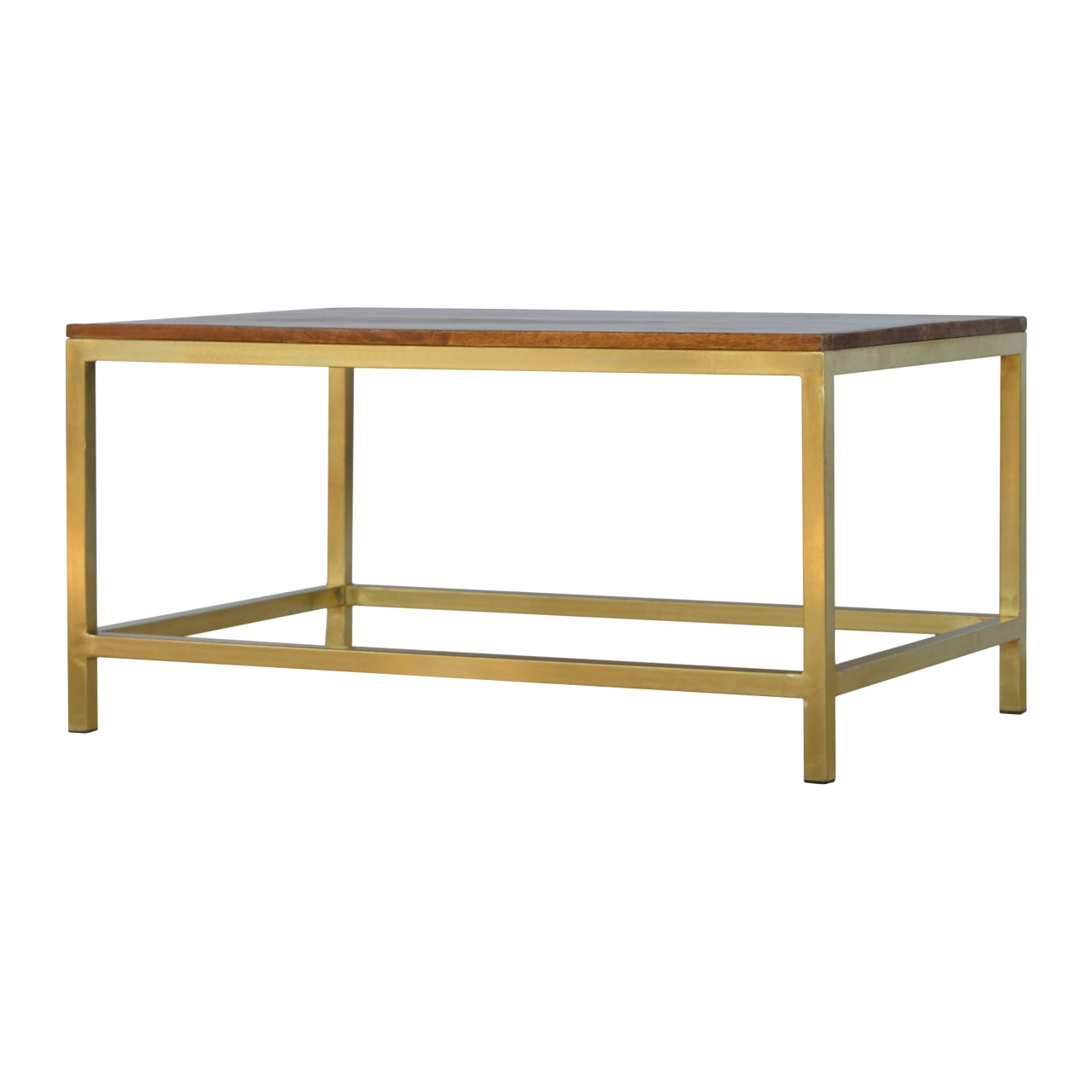 Rectangular Coffee Table with Gold Base